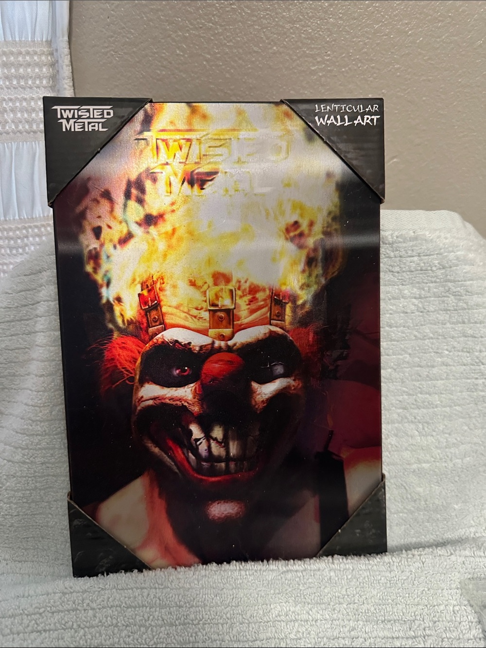Twisted Flaming Clown Wall Art - Red, Orange, Yellow by Twisted Metal NWT